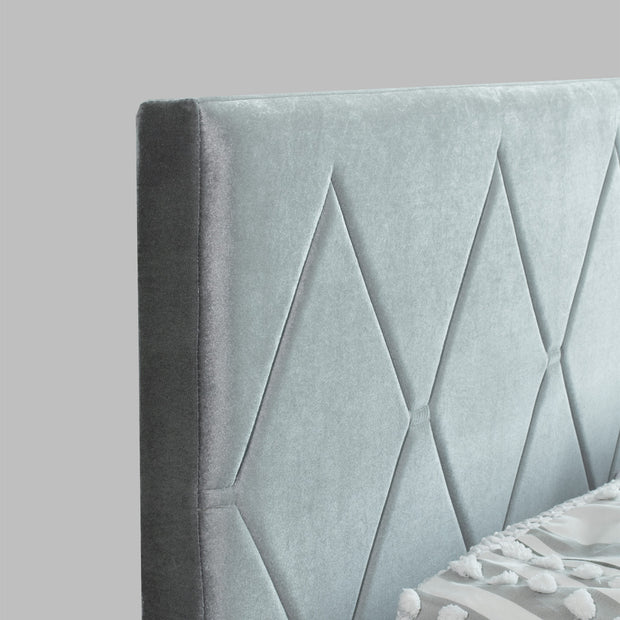 Kundalini Queen Bed – Leatherette Upholstered Bed with Box Storage