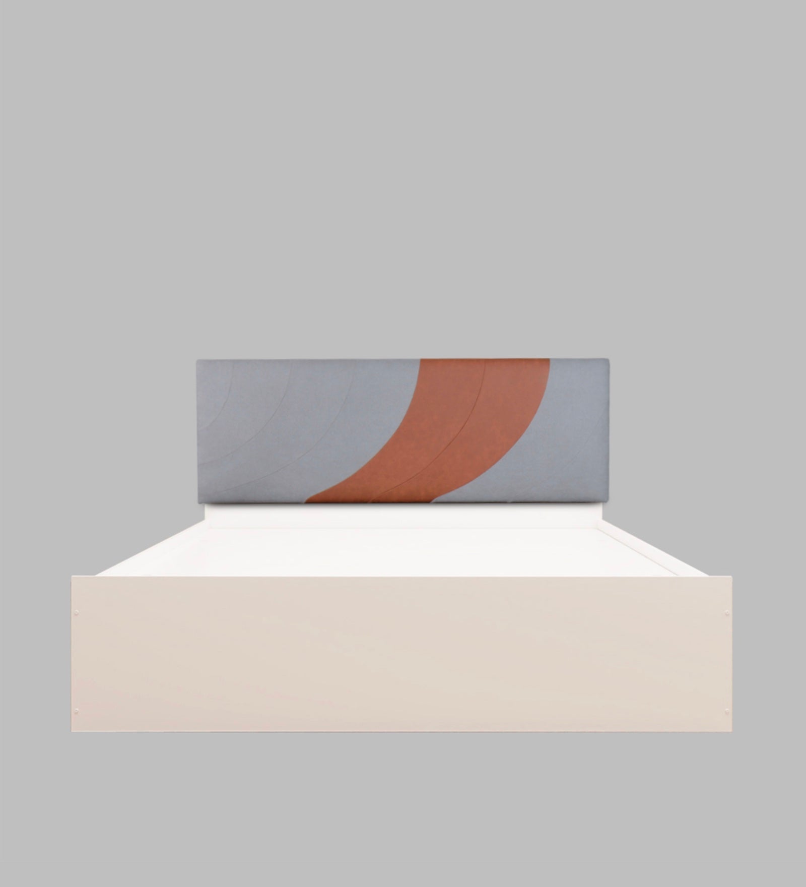 Ashtanga Queen Bedroom Set – Upholstered Bed & 4-Door Wardrobe (White & Silver Oak)