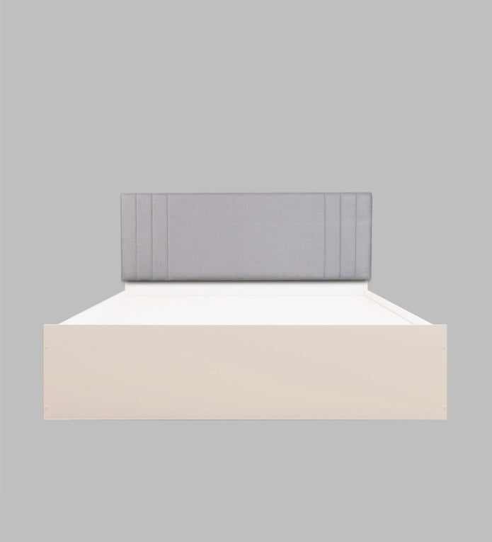 Ananda Queen Bedroom Set – Upholstered Bed & 4-Door Wardrobe (White & Silver Oak)