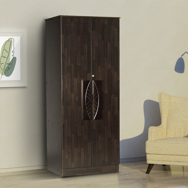Litae 2-Door Engineered Wood Wardrobe – Compact Bedroom Almirah DF2H