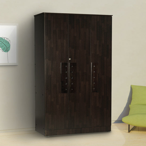 Prophasis 3-Door Engineered Wood Wardrobe with Shelves – DF2H