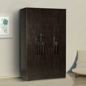 Laso 3-Door Engineered Wood Wardrobe with Shelves – DF2H