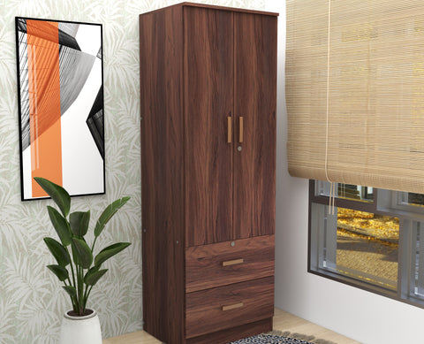 Ren 2-Door Wooden Wardrobe with Compact Storage – DF2H