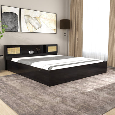 Hoshi Bed With Box Storage With Rattan (Non-Woveen)