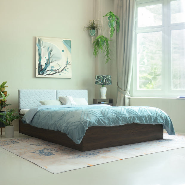 سرير كوين فاخر فاخر - سرير تخزين عصري بقاعدة غير منسوجة