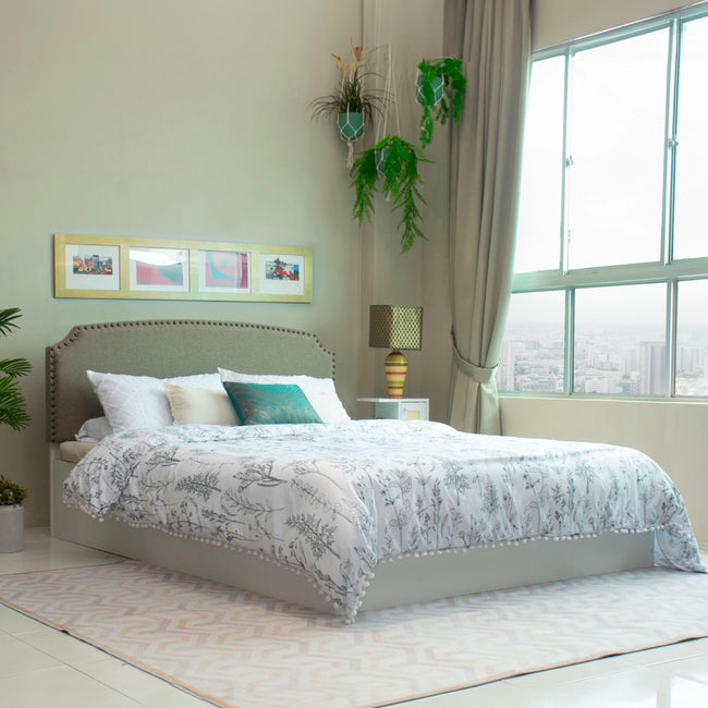 سرير بينغالا كوين - تنجيد جلدي صناعي مع صندوق تخزين