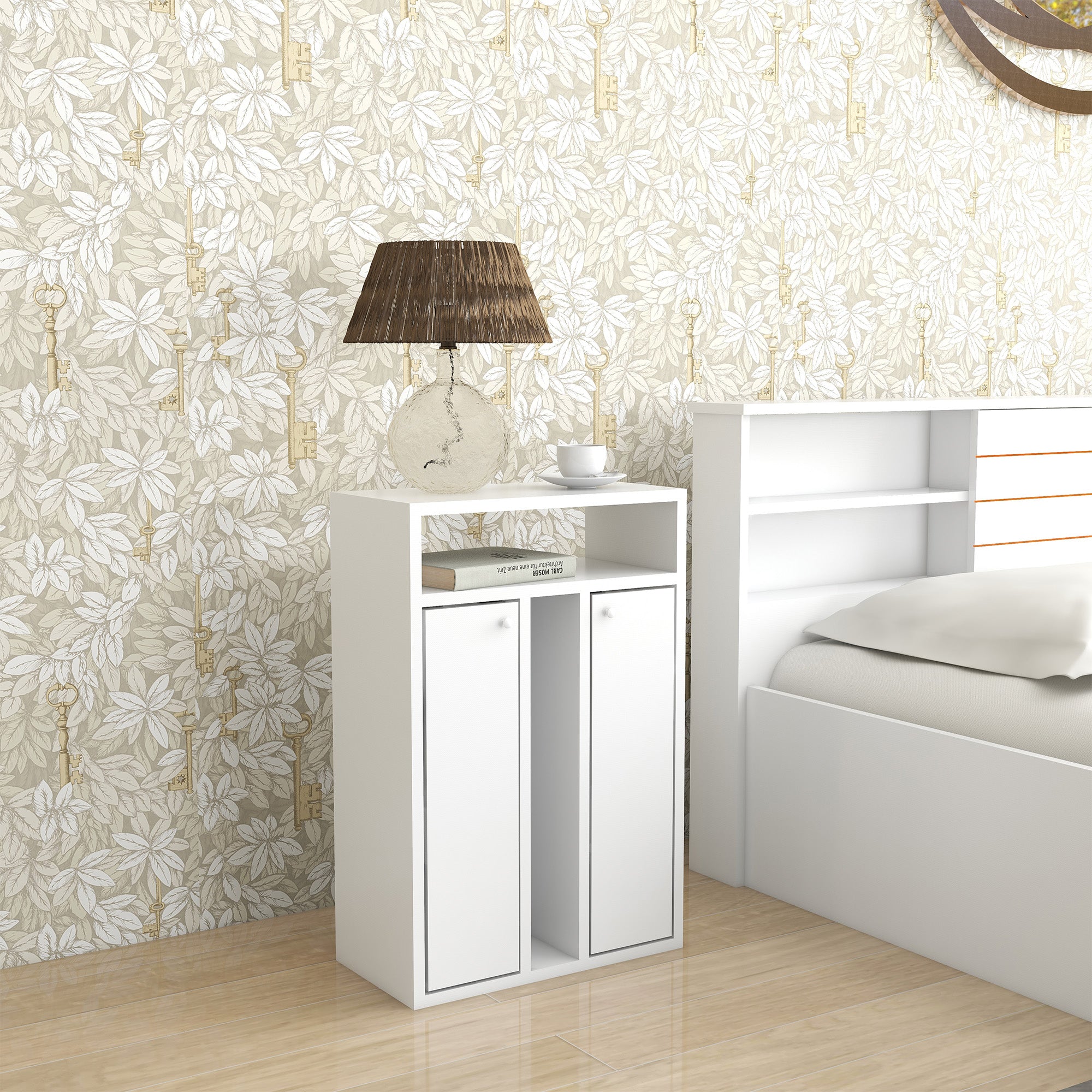Ren Bedside Table – Compact Wooden Nightstand with Storage Drawer