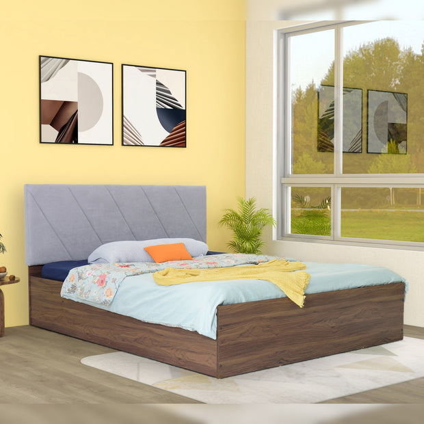 Sutra Queen Bed – Leatherette Upholstered Bed with Box Storage – DF2H