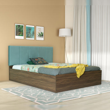 Yantra Queen Bed – Leatherette Upholstered Bed with Box Storage – DF2H