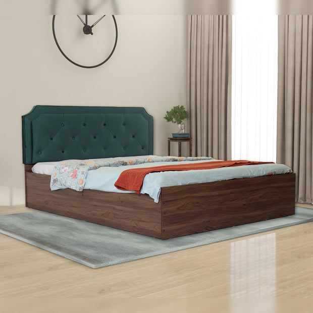 سرير سيتا كوين - مُنجّد بالجلد الصناعي مع صندوق تخزين