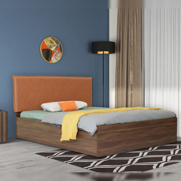 Namah Queen Bed with Leatherette Upholstery and Box Storage – DF2H