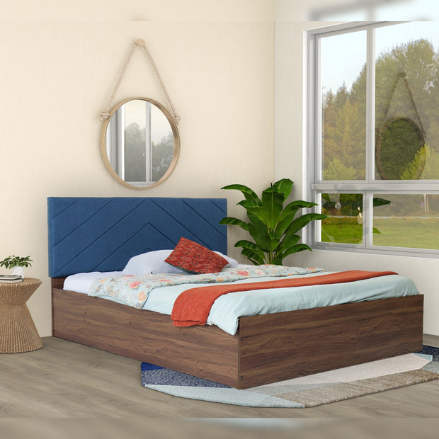 Mudra Queen Bed – Leatherette Upholstered with Box Storage