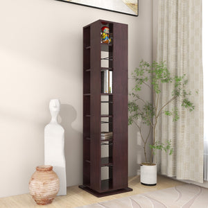 Shimada Rotatable Wooden Bookshelf in Columbia Walnut Finish – DF2H