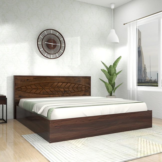 سرير ثيميس كوين – لوح رأس من الخشب الصلب مع صندوق تخزين