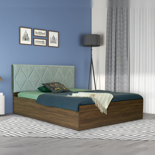 Kundalini Queen Bed – Leatherette Upholstered Bed with Box Storage – DF2H