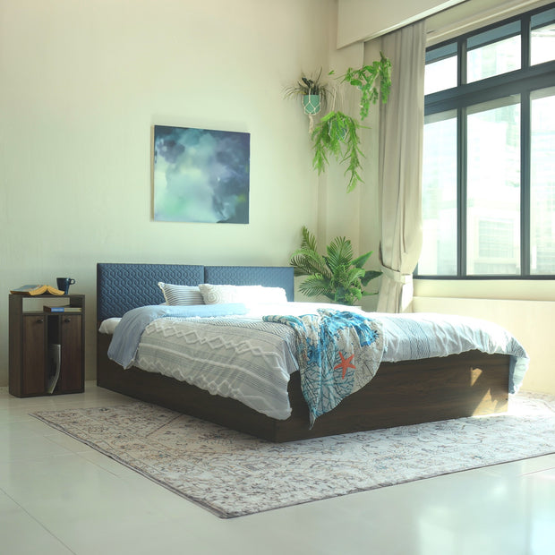 سرير كوين فاخر فاخر - سرير تخزين عصري بقاعدة غير منسوجة