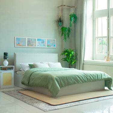 سرير ياما كوين - تنجيد جلدي صناعي مع صندوق تخزين