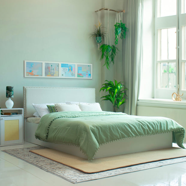 سرير ياما كوين - تنجيد جلدي صناعي مع صندوق تخزين