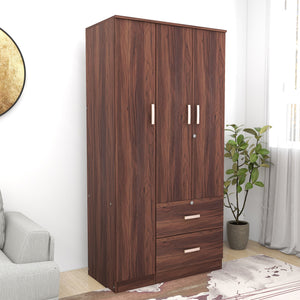 Ren 3-Door Engineered Wood Wardrobe – Modern Bedroom Almirah by DF2H