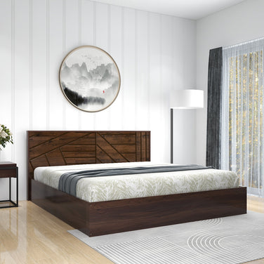 Hera Queen Bed – Solid Wood Headboard with Box Storage – DF2H
