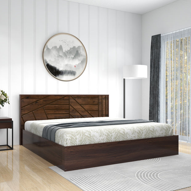 Hera Queen Bed – Solid Wood Headboard with Box Storage – DF2H