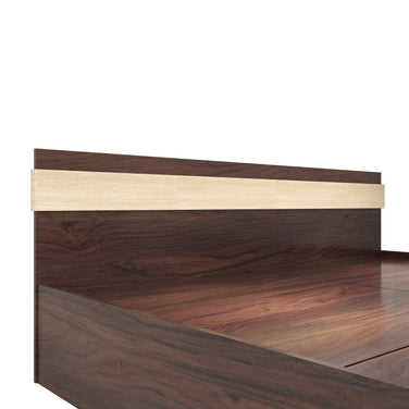 Joben Bed with Non-Woven Box Storage – Engineered Wood, Walnut Finish