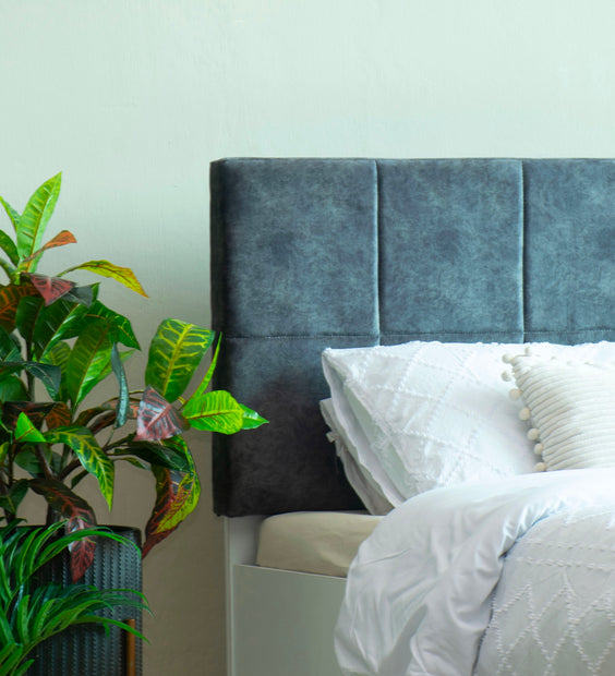 سرير برانا كوين - مُنجّد من الجلد الصناعي مع صندوق تخزين