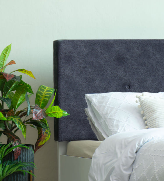 Japa Queen Bed – Leatherette Upholstered Bed with Box Storage