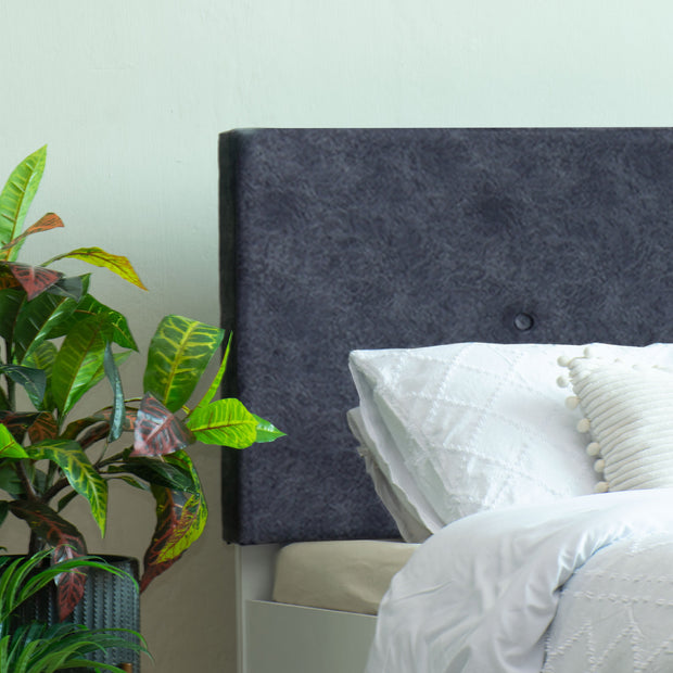 Japa Queen Bed – Leatherette Upholstered Bed with Box Storage