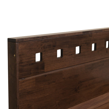 Erinnyes Queen Bed – Solid Wood Headboard with Box Storage