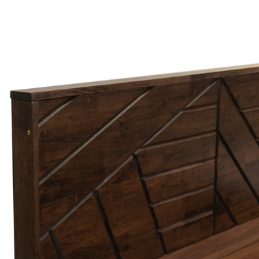 Hera Queen Bed – Solid Wood Headboard with Box Storage