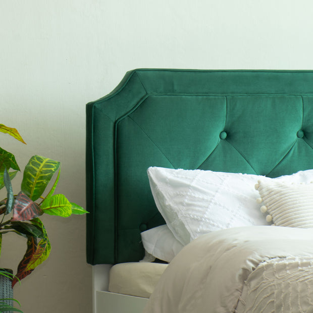 Citta Bedroom Set — Queen Upholstered Bed & 4-Door Wardrobe (White & Silver Oak)