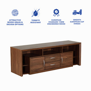 Yuko Wooden TV Unit with 2 Drawers – Columbia Walnut Finish