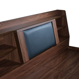 Lavish Queen Bed Walnut Base With Box Storage (Non-Woveen)