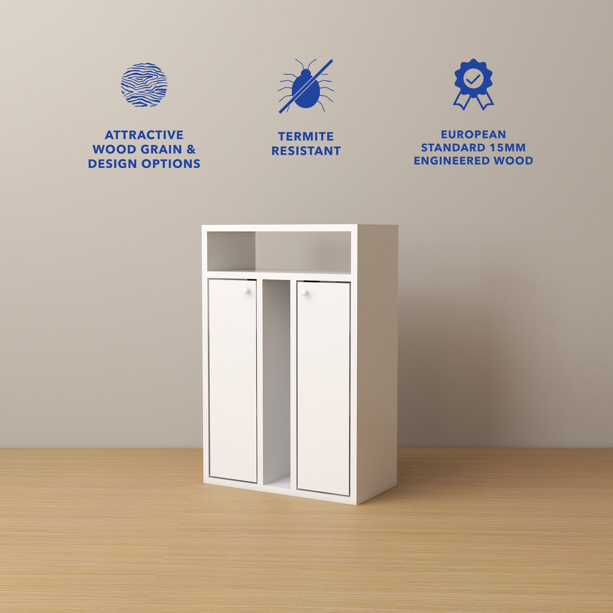 Ren Bedside Table – Compact Wooden Nightstand with Storage Drawer