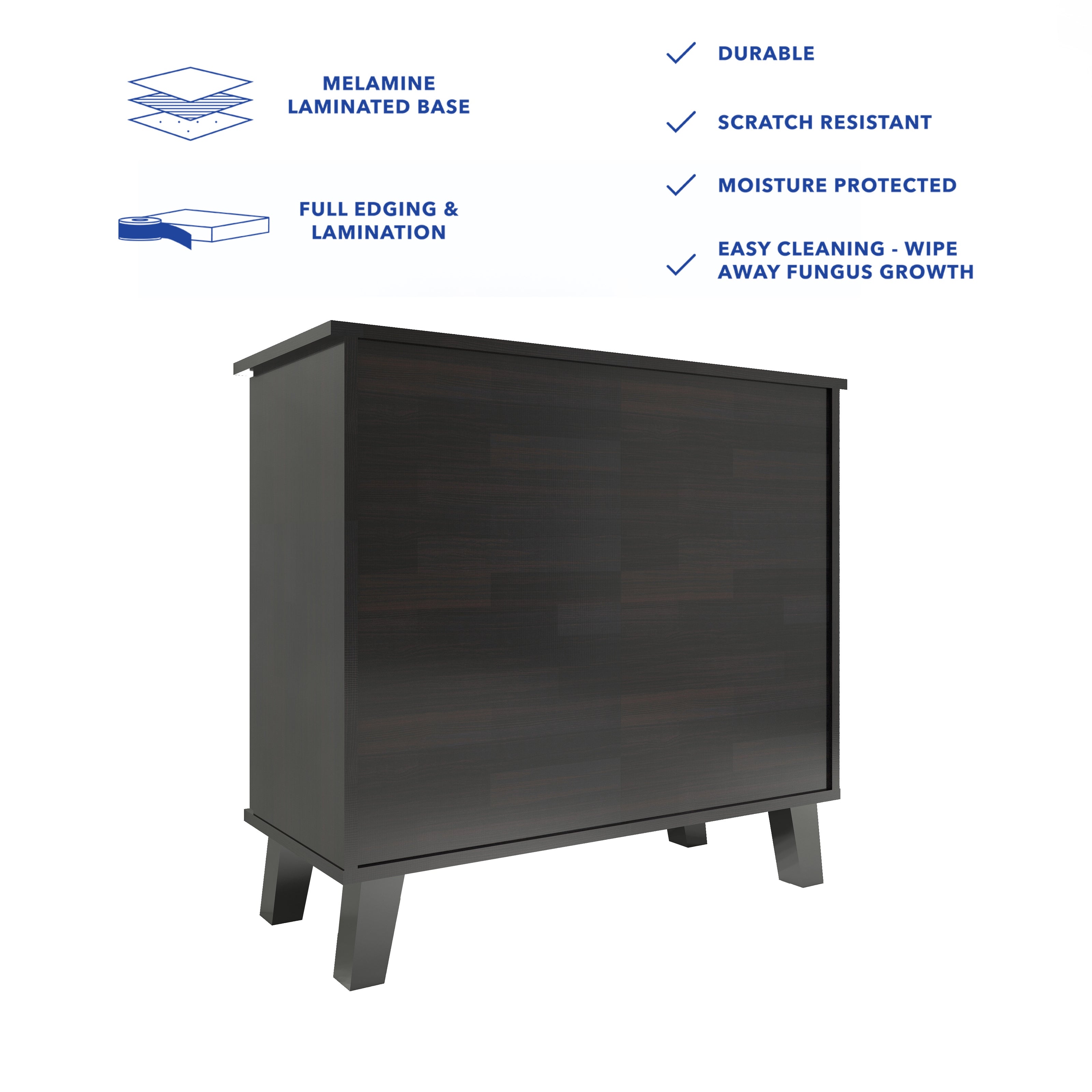 Juhani 2 Door Shoe Cabinet In Wenge
