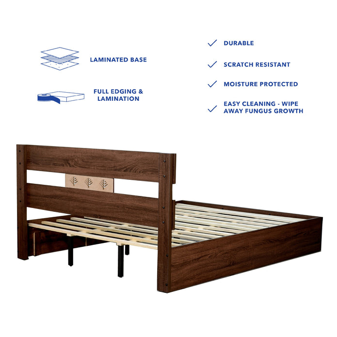 Julian Elegance Bedroom Set – Queen Bed, 4-Door Mirror Wardrobe & Bedside Table