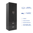 Ren Classic Bedroom Set – Queen, 2-Door Wardrobe & Side Table