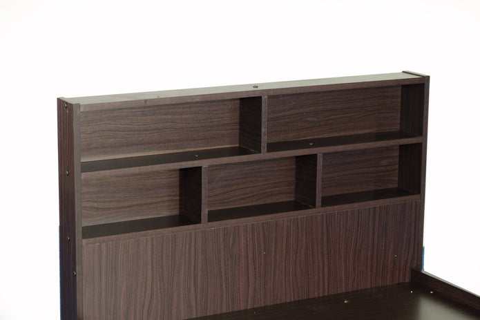 Takeo Single Bed in Walnut Finish (3x6 ft)