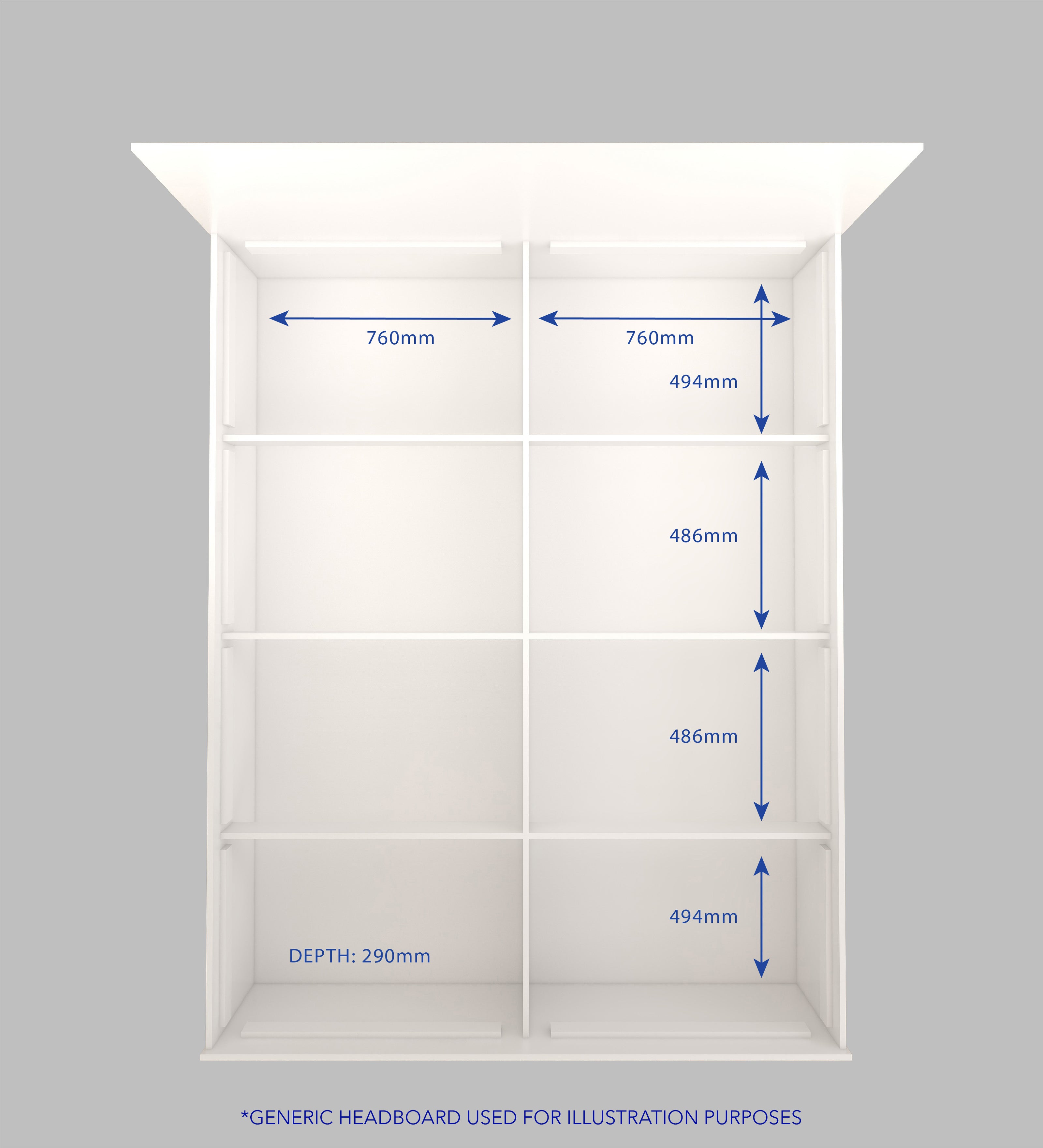 Kosha Queen Bedroom Set – Upholstered Bed & 4-Door Wardrobe (White & Silver Oak)