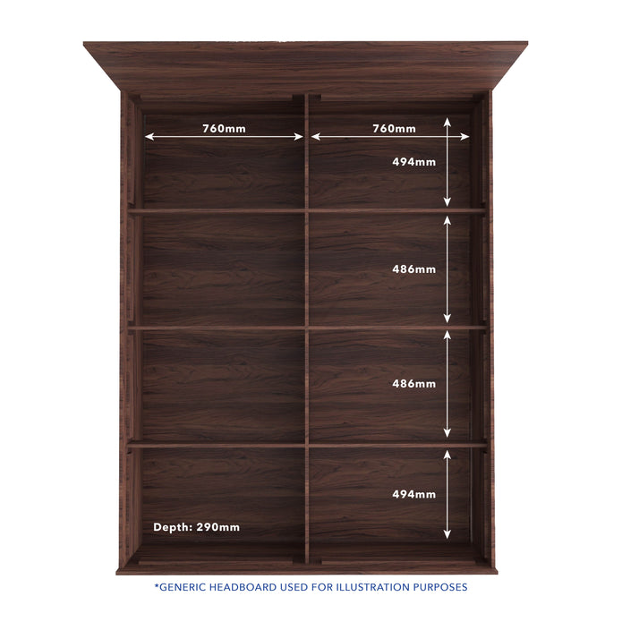 سرير سيتا كوين - مُنجّد بالجلد الصناعي مع صندوق تخزين