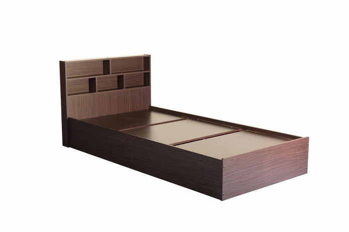 Takeo Single Bed in Walnut Finish (3x6 ft)