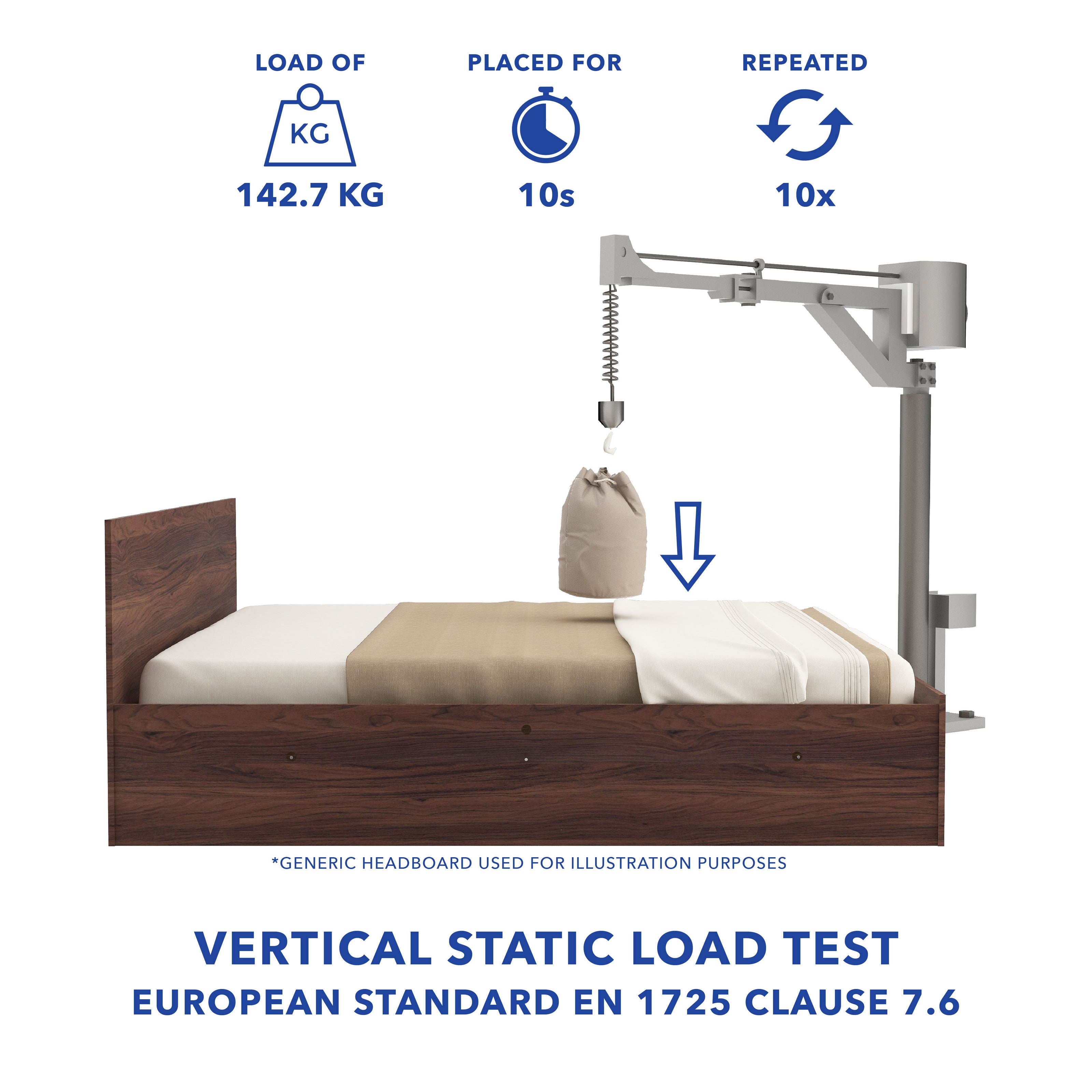 سرير سيتا كوين - مُنجّد بالجلد الصناعي مع صندوق تخزين