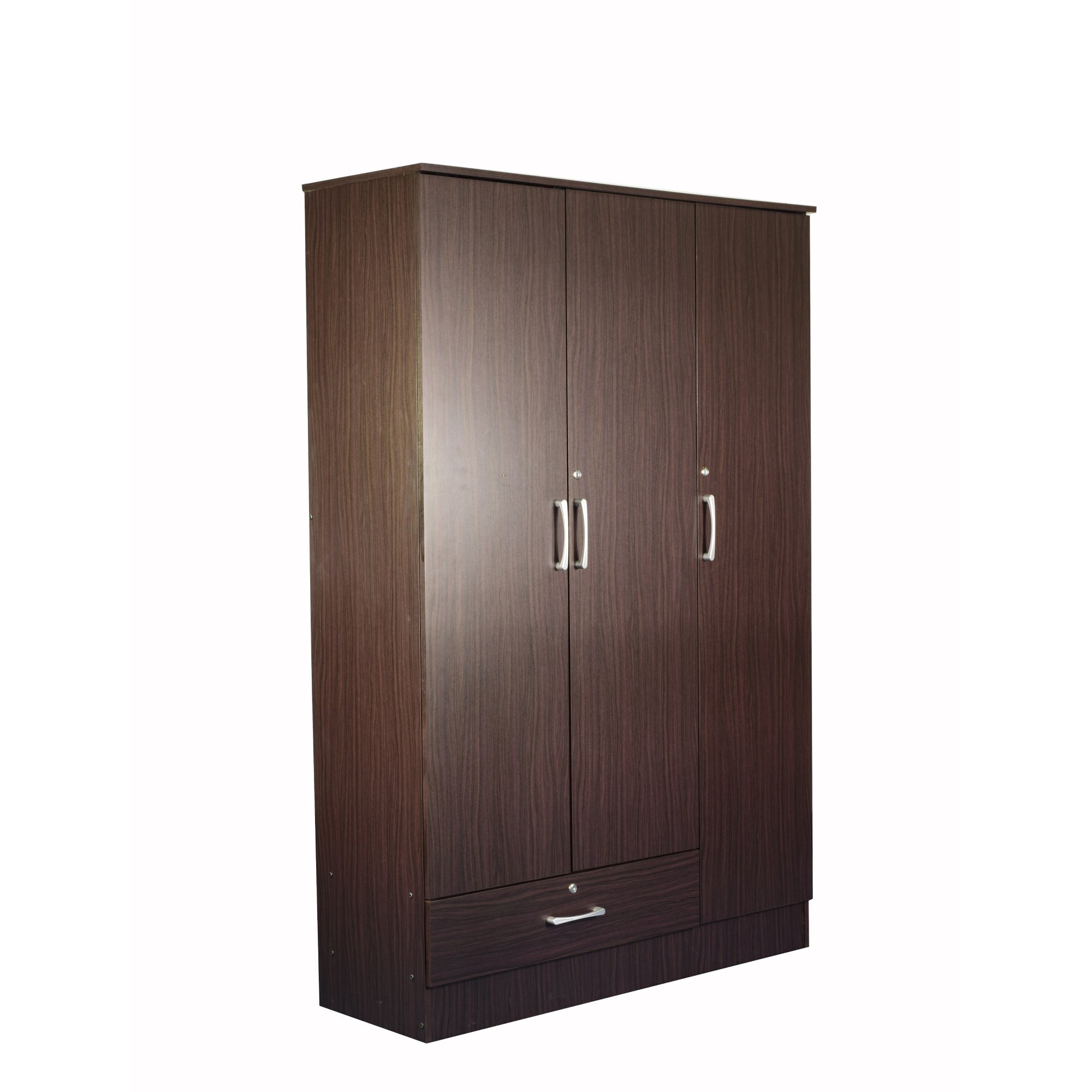 Housen 3-Door Wardrobe with Shelves (Engineered Wood)