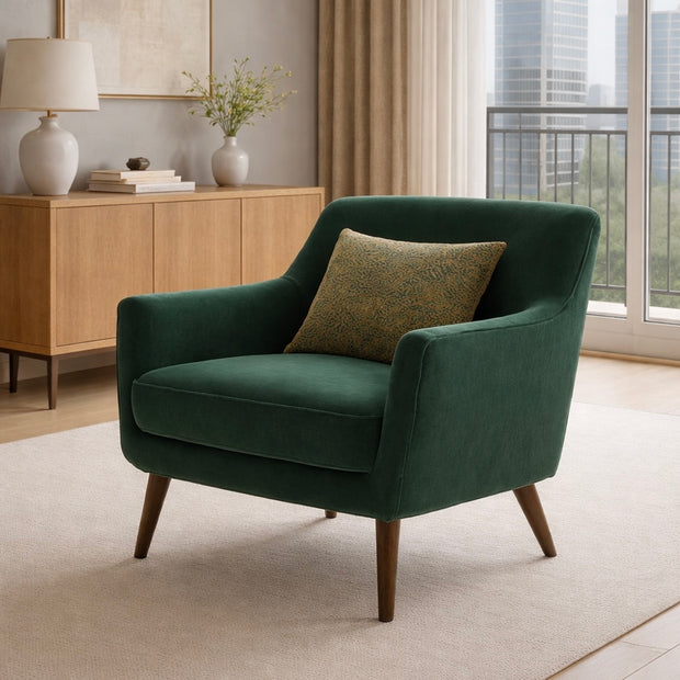 VELLORA Shell modern luxury armchair with sculpted upholstered design