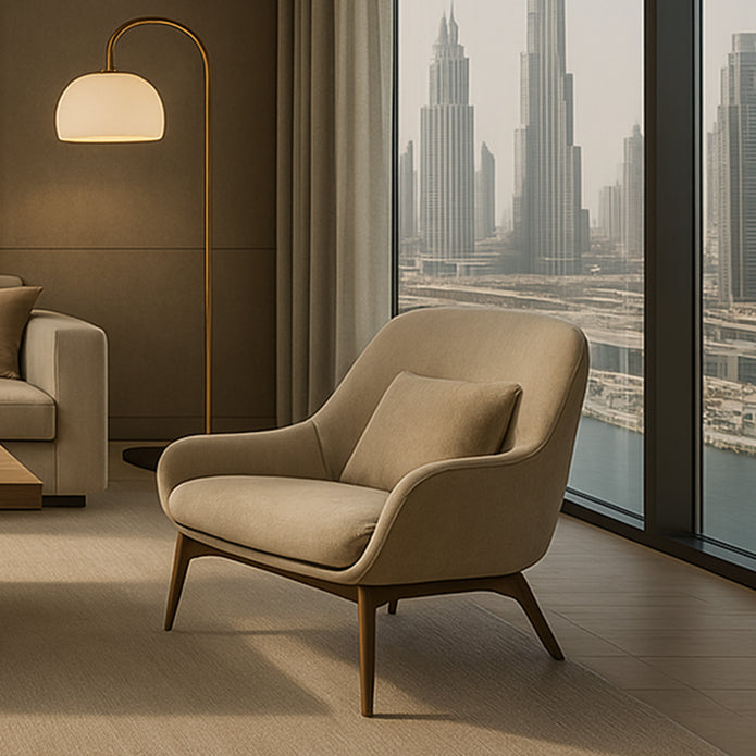 NOCTURNE Pier modern luxury armchair with sculpted upholstered design