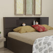 Aidos Bed with Solid Wood Headboard & Box Storage – Walnut Finish