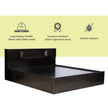 Aidos Bed with Solid Wood Headboard & Box Storage – Walnut Finish