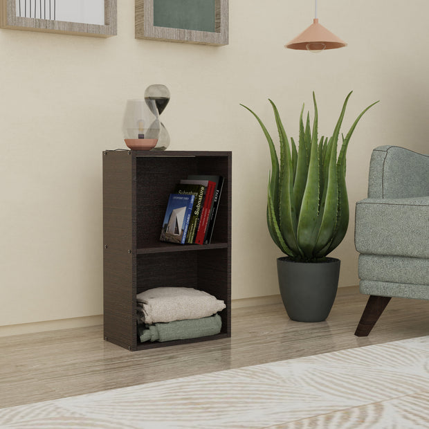 Aceso Bed with Solid Wood Headboard & Box Storage – Walnut Finish