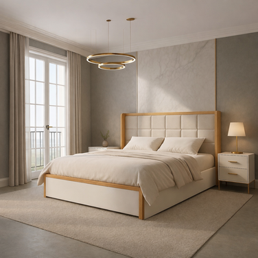 VELLORA Gril modern luxury bed with contemporary upholstered finish